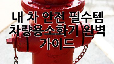 내 차 안전 필수템! 차량용소화기 완벽 가이드 🔥🚗