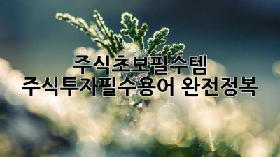 주식초보필수템 🚀 주식투자필수용어 완전정복!