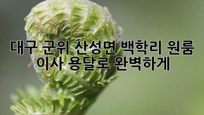 대구 군위 산성면 백학리 원룸 이사, 용달로 완벽하게! 🚚📦