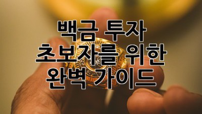 백금 투자: 초보자를 위한 완벽 가이드